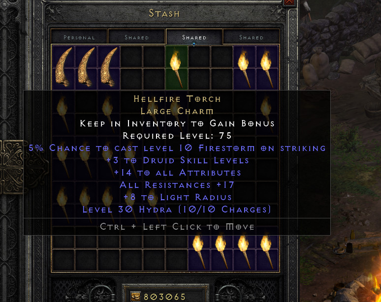 D2 D2R Diablo 2 Resurrected Softcore Non LADDER SC Druid Hellfire Torch PC Xbox