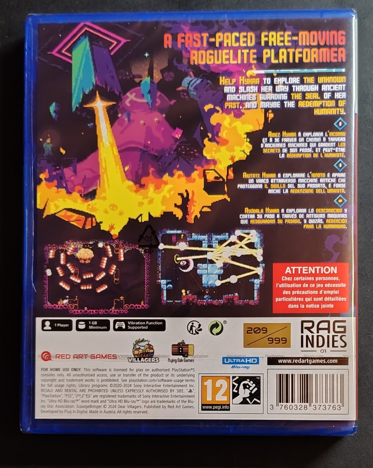 ScourgeBringer PS5 Red Art Games 2024 PEGI 12 PAL Platformer Roguelite