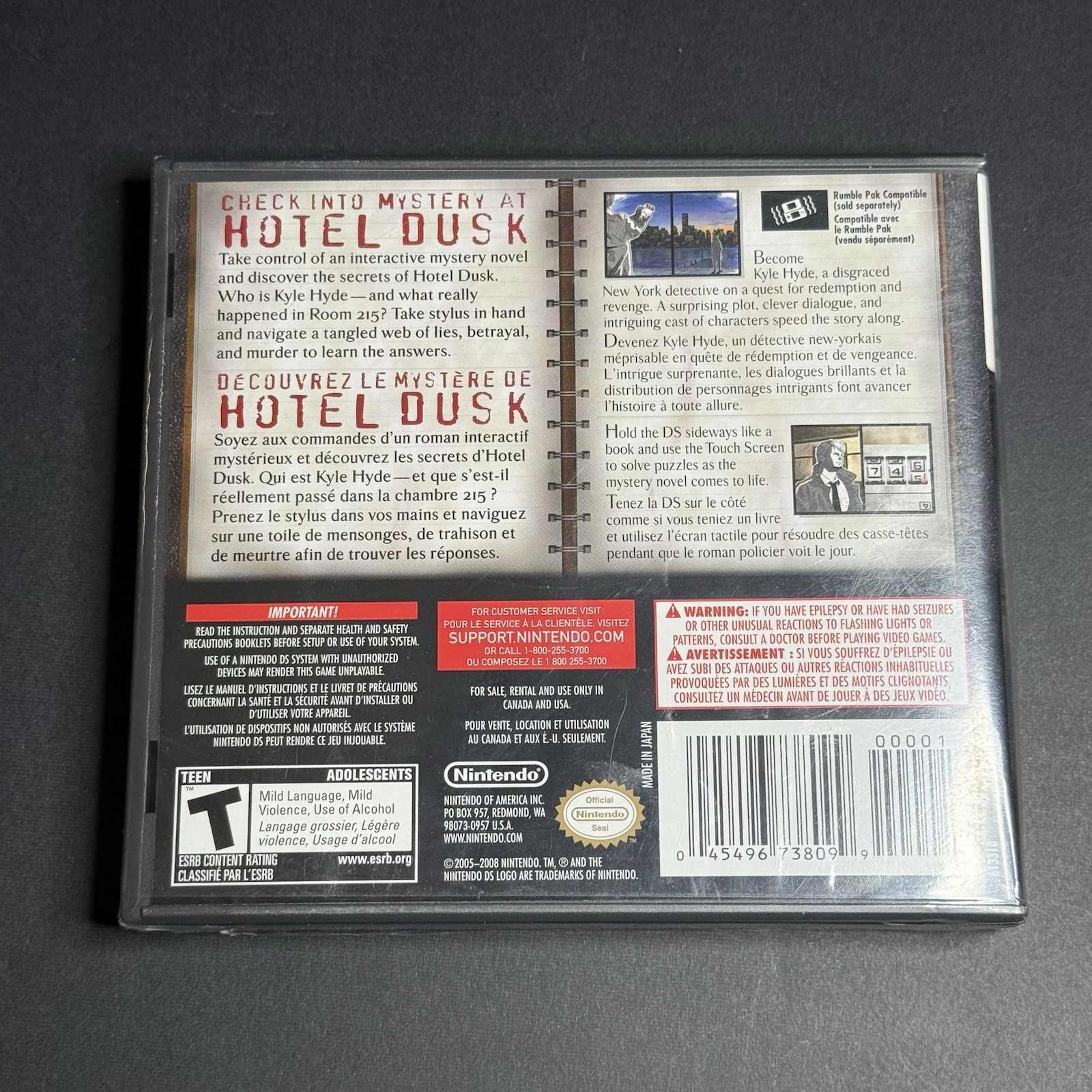 Hotel Dusk Room 215 Nintendo DS Authentic Brand New/ Factory Sealed