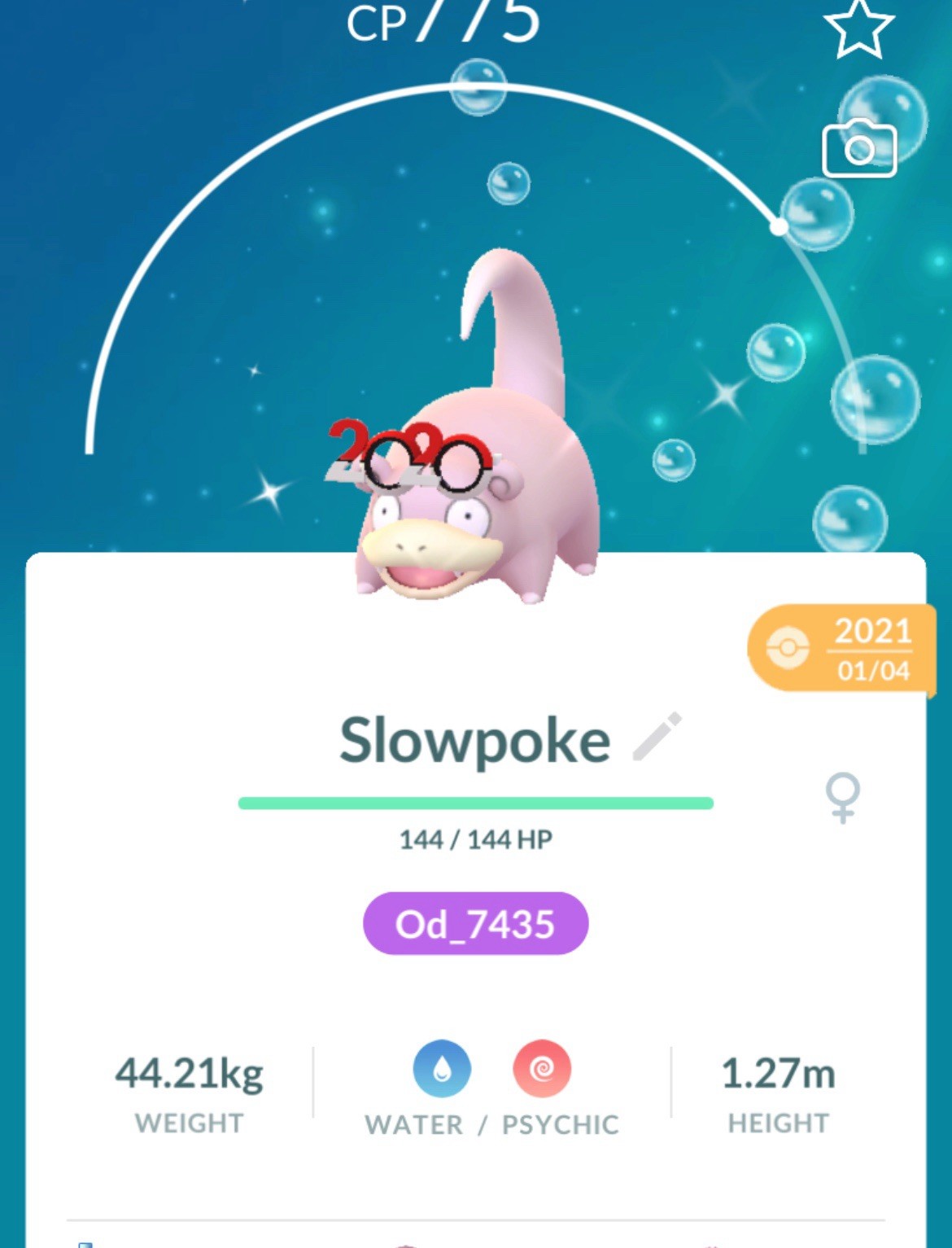 ✨Shiny✨ “2020 Glasses” Slowpoke