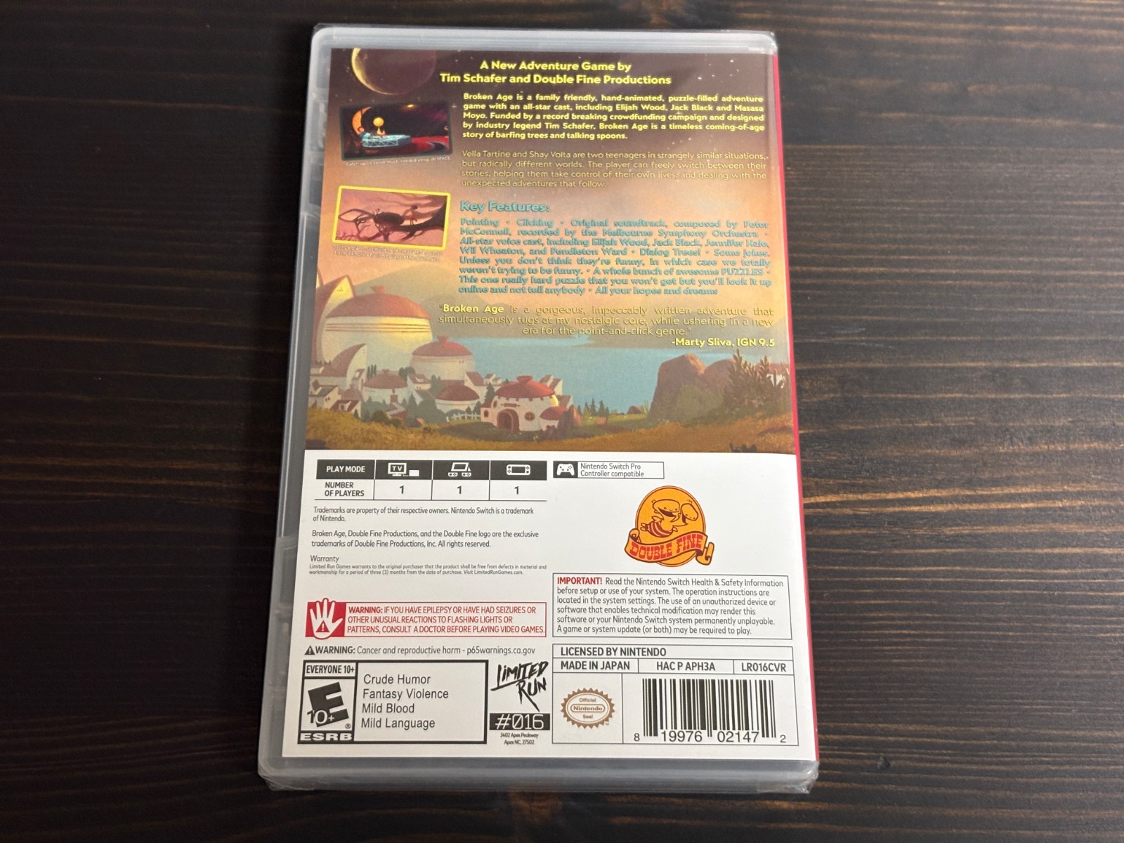 Broken Age (Nintendo Switch) Limited Run Games LRG – brand new/sealed!