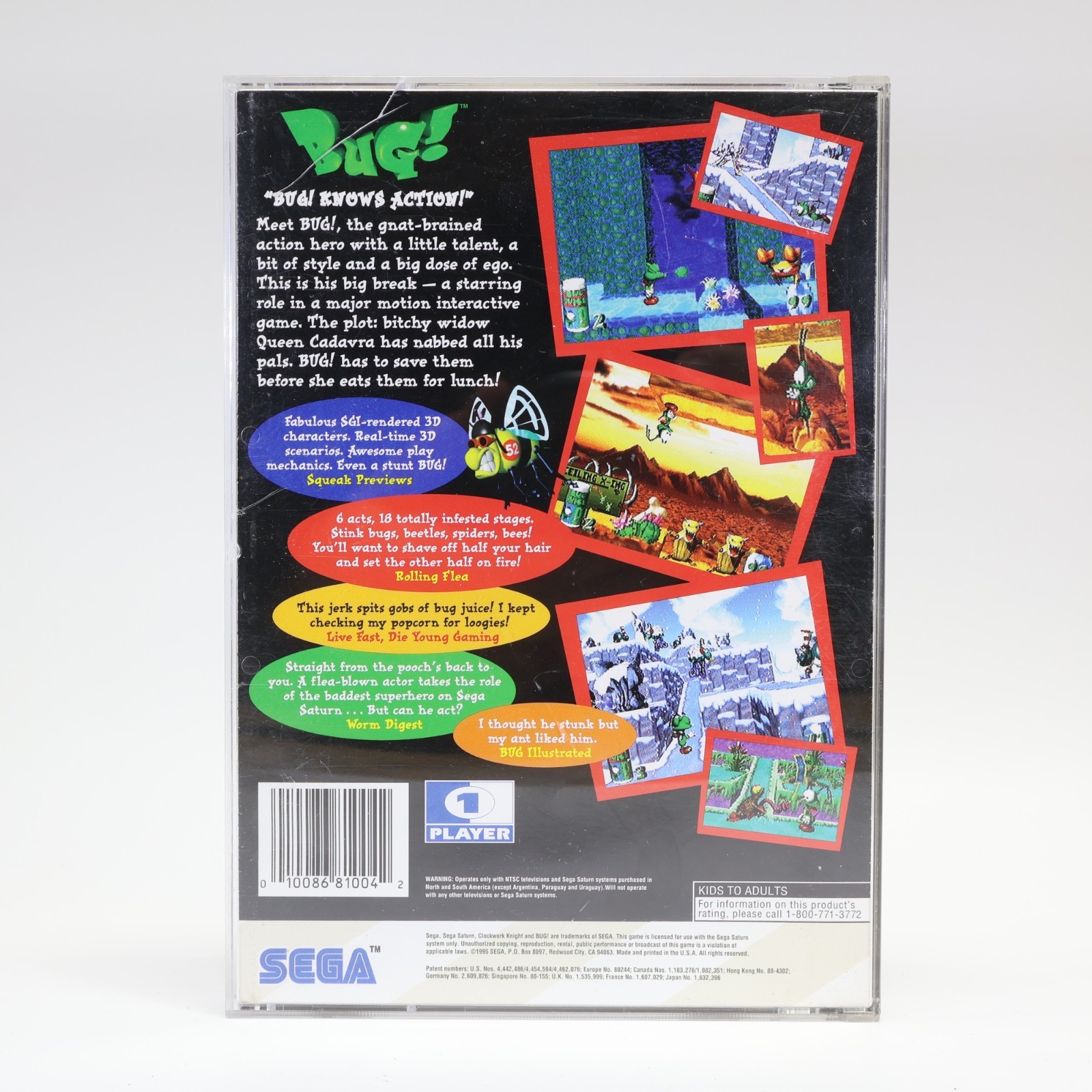 Bug (Sega Saturn) Case and Manual Only – Authentic Acceptable Condition