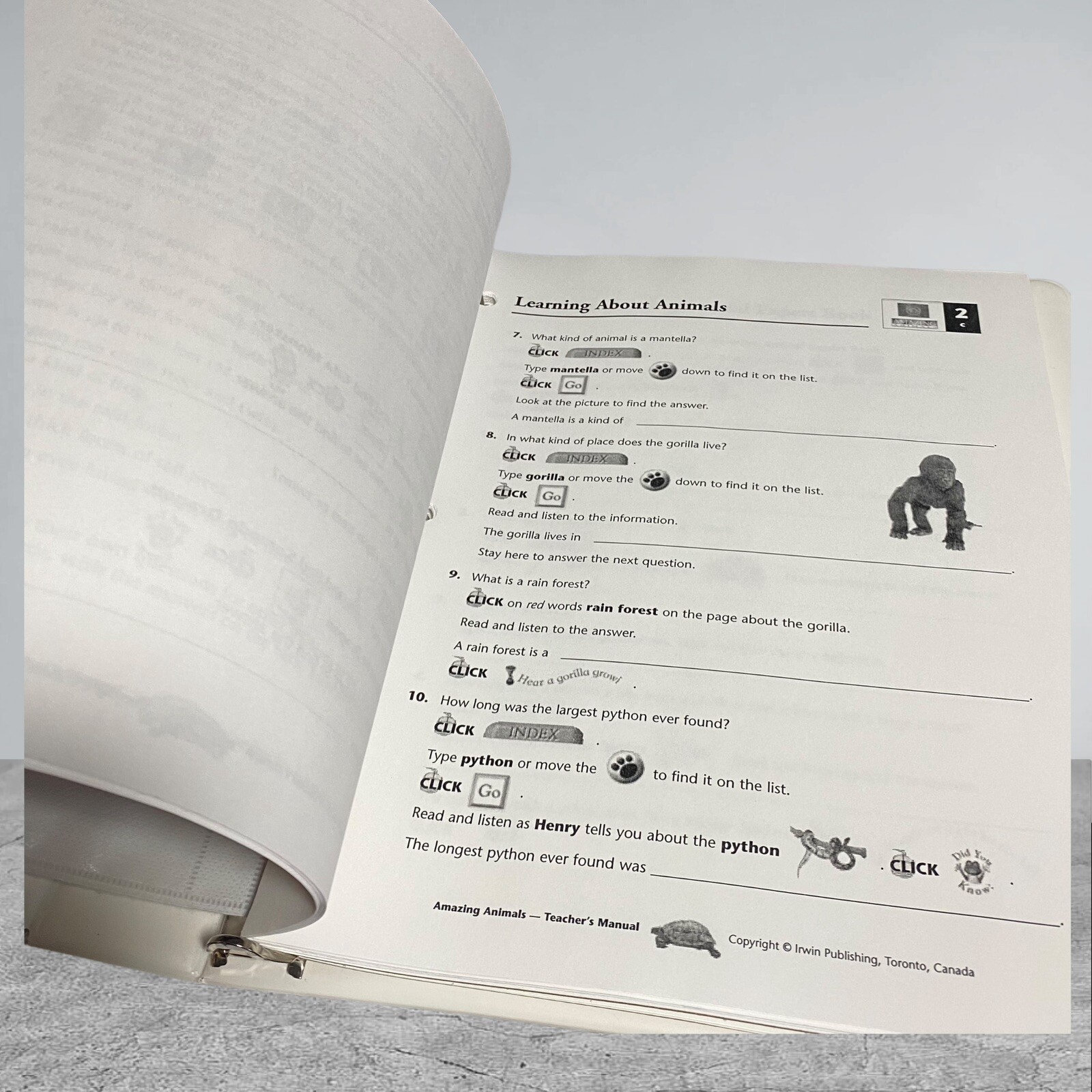 Amazing Animals Activity Center Notebook Work Sheets CD-ROM Interactive Learning