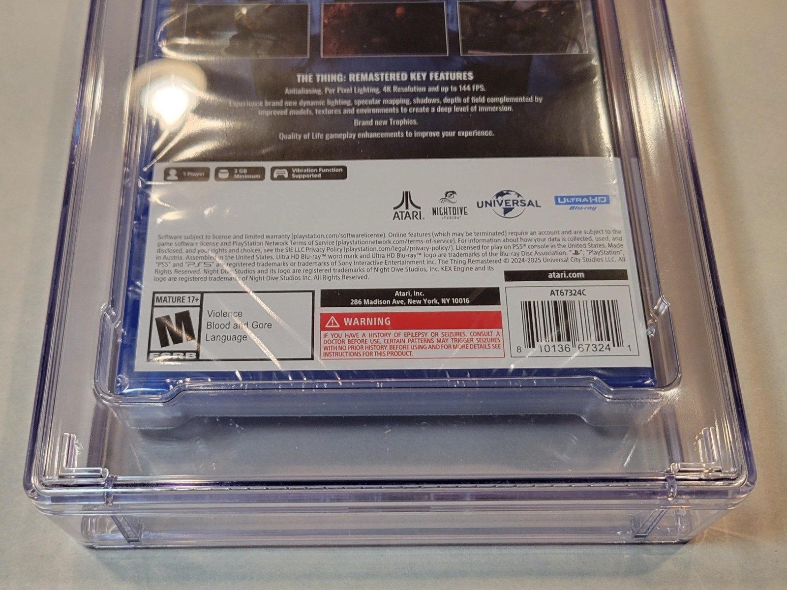 2024 The Thing: Remastered PlayStation 5 PS5 Brand New Graded CGC 9.4 Sealed A++