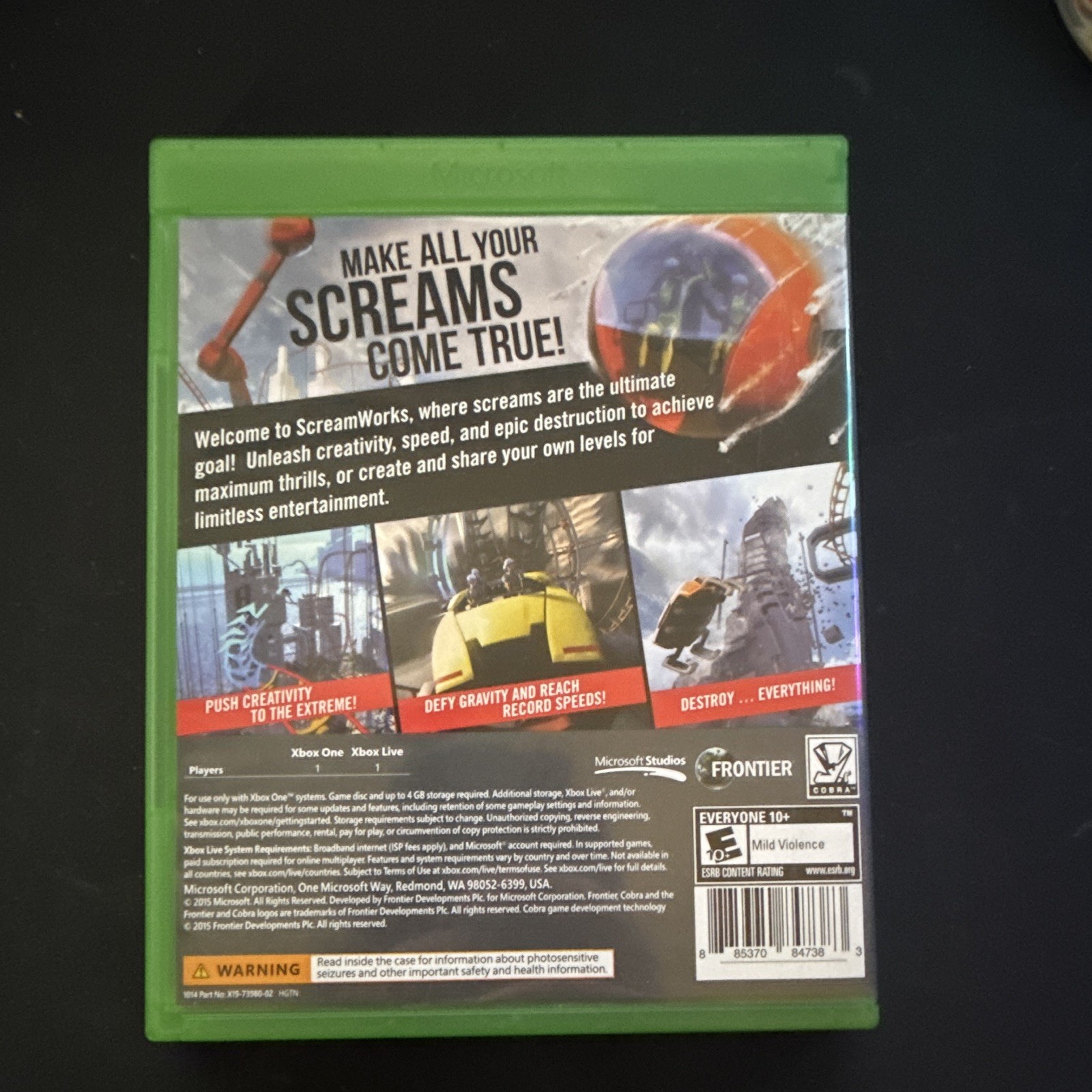Microsoft Studios ScreamRide Microsoft Xbox One E10+ Everyone 10+ NTSC-U/C 2015