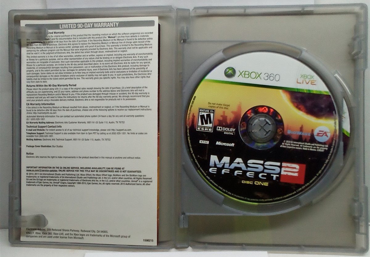 Mass Effect 2 (Xbox 360, 2010) Complete Tested Working – Free Ship