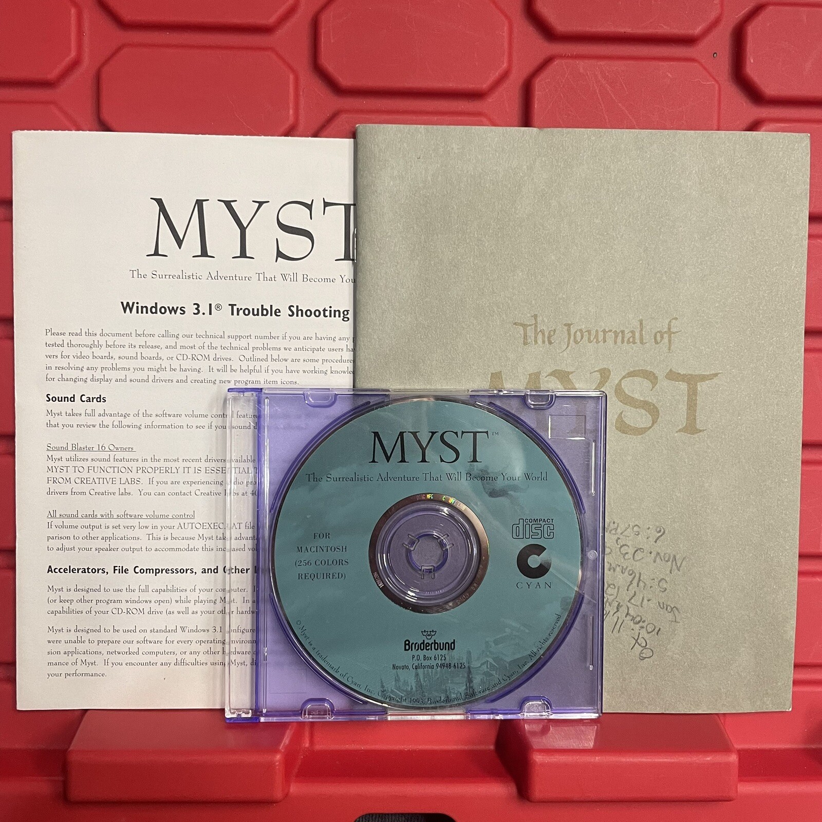 Myst Windows PC With Manual And Used Journal Windows 95 Vintage 1994